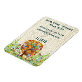 Blumenbaum Holzmaserung Save the Date Magnet (Linke Seite)