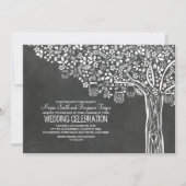 Blumenbaum Mason Jar Lights Hochzeit Chalkboard Einladung (Vorderseite)