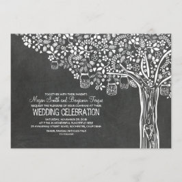 Blumenbaum Mason Jar Lights Hochzeit Chalkboard Einladung