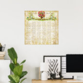 Blumenbaumdruck Quäker-Heiratsurkunde Poster (Heimbüro)