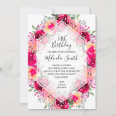 Blumenbäume Einladung zum Geburtstag (Vorderseite)