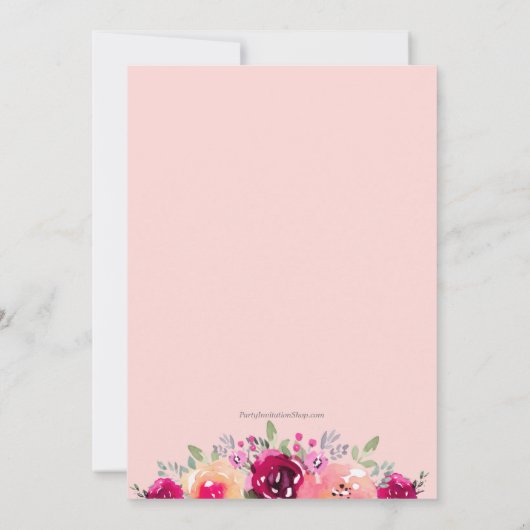 Blumenbäume Einladung zum Geburtstag (Rückseite)