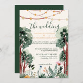 Blumenbäume im Freien laden zum Hochzeitsfeiern ei Einladung (Vorne/Hinten)