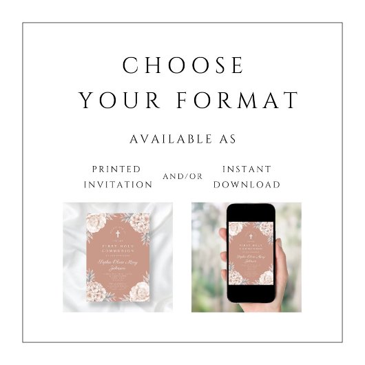 Blumenbäume kreuzen religiöse heilige Kommunion Einladung