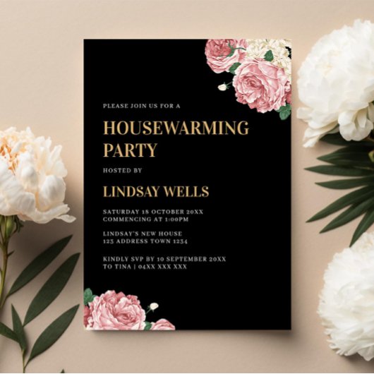 Blumenbäume und Rose Party für die Haushaltserwärm Einladung