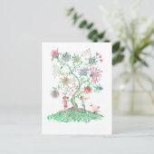 Blumenbaumkunst Postkarte (Stehend Vorderseite)