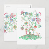 Blumenbaumkunst Postkarte (Vorne/Hinten)