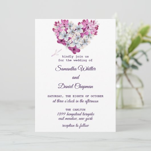 Blumenbeautiful Wedding Einladungskarte Einladung (Stehend Vorderseite)