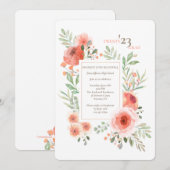 Blumenbeauty Abschluss Einladung (Vorne/Hinten)