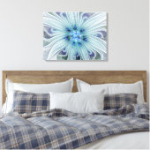 Blumenbeauty Abstrakt Moderne Blaue Blume Triptych Leinwanddruck (Insitu (Schlafzimmer))