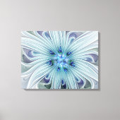 Blumenbeauty Abstrakt Moderne Blaue Blume Triptych Leinwanddruck (Vorderseite)