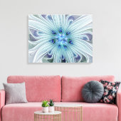 Blumenbeauty Abstrakt Moderne Blaue Blume Triptych Leinwanddruck (Insitu (Wohnzimmer))