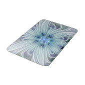Blumenbeauty Abstrakt Moderne Blaue Pastell Blume Badematte (Schrägansicht)