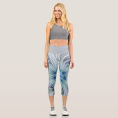Blumenbeauty Abstrakt Moderne Blaue Pastell Blume Capri Leggings (Vorderseite)