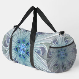 Blumenbeauty Abstrakt Moderne Blaue Pastell Blume Duffle Bag