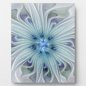 Blumenbeauty Abstrakt Moderne Blaue Pastell Blume Fotoplatte (Vorderseite)