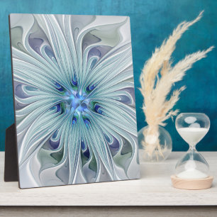 Blumenbeauty Abstrakt Moderne Blaue Pastell Blume Fotoplatte