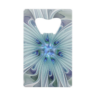 Blumenbeauty Abstrakt Moderne Blaue Pastell Blume Geldbeutel Flaschenöffner
