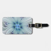 Blumenbeauty Abstrakt Moderne Blaue Pastell Blume Gepäckanhänger (Vorderseite horizontal)