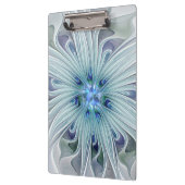 Blumenbeauty Abstrakt Moderne Blaue Pastell Blume Klemmbrett (Links)