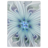 Blumenbeauty Abstrakt Moderne Blaue Pastell Blume Klemmbrett (Rückseite)