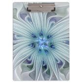 Blumenbeauty Abstrakt Moderne Blaue Pastell Blume Klemmbrett (Vorderseite)