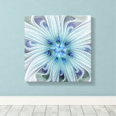 Blumenbeauty Abstrakt Moderne Blaue Pastell Blume Leinwanddruck (Insitu (Holzboden))