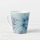 Blumenbeauty Abstrakt Moderne Blaue Pastell Blume Milchtasse (Linke Ecke)