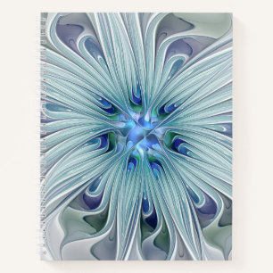 Blumenbeauty Abstrakt Moderne Blaue Pastell Blume Notizblock