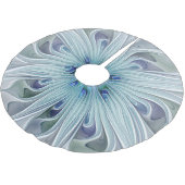 Blumenbeauty Abstrakt Moderne Blaue Pastell Blume Polyester Weihnachtsbaumdecke (Schrägansicht)