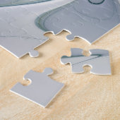 Blumenbeauty Abstrakt Moderne Blaue Pastell Blume Puzzle (Seite)