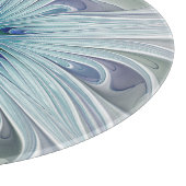 Blumenbeauty Abstrakt Moderne Blaue Pastell Blume Schneidebrett (Ecke)