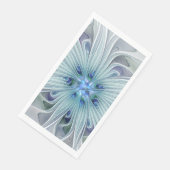 Blumenbeauty Abstrakt Moderne Blaue Pastell Blume Serviette (Ecke)