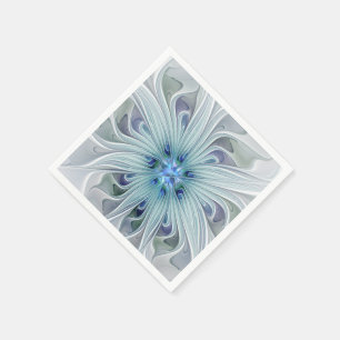Blumenbeauty Abstrakt Moderne Blaue Pastell Blume Serviette
