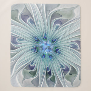 Blumenbeauty Abstrakt Moderne Blaue Pastell Blume Sherpadecke