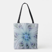 Blumenbeauty Abstrakt Moderne Blaue Pastell Blume Tasche (Rückseite)