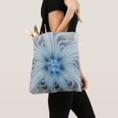 Blumenbeauty Abstrakt Moderne Blaue Pastell Blume Tasche (Von Nahem)