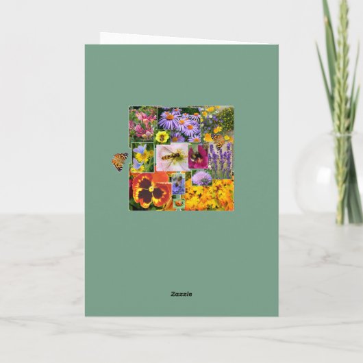 Blumenbeauty Collage Custom Text Geburtstag (Rückseite)