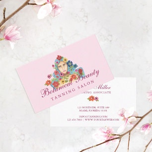 Blumenbeauty Woman Botanischer Solarium Salon Visitenkarte