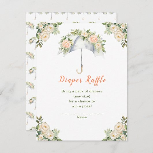 Blumenbecher für Babydusche Windelwanne Begleitkarte (Vorne/Hinten)