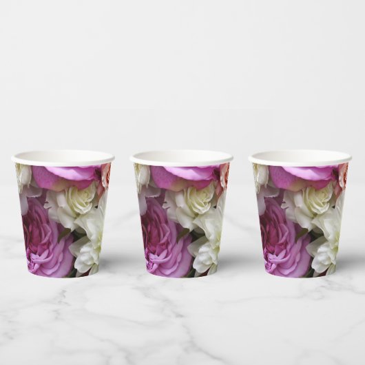 Blumenbecher mit Dahlien und Rose Pappbecher (Multi)