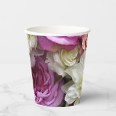 Blumenbecher mit Dahlien und Rose Pappbecher (Vorderseite)