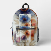 Blumenbecher mit weißem Hintergrund | Stylish Ev Bedruckter Rucksack (Vorderseite)