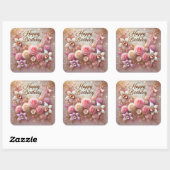 Blumenbecher Quadratischer Aufkleber (Blatt)