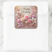 Blumenbecher Quadratischer Aufkleber (Tasche)