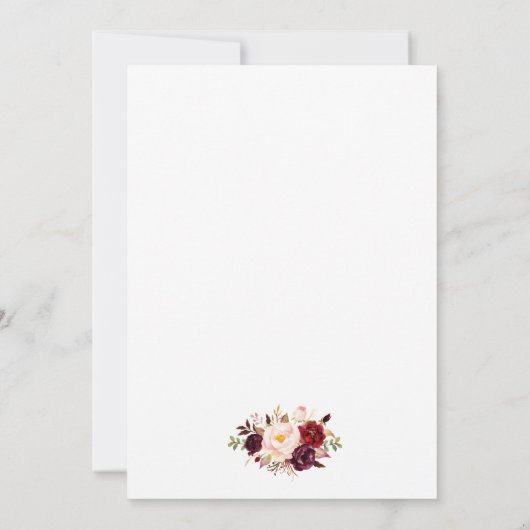 Blumenbecher-Rahmen für Hochzeiten Einladung (Rückseite)