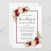 Blumenbecher-Rahmen für Hochzeiten Einladung (Vorne/Hinten)