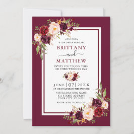 Blumenbecher-Rahmen für Hochzeiten Einladung