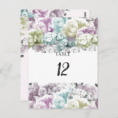 Blumenbecher-Tischkarte für Bouquet Pastel Postkarte (Vorne/Hinten)