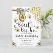 Blumenbeehive Honey So Sweet Bee 10. Geburtstag Einladung (Stehend Vorderseite)